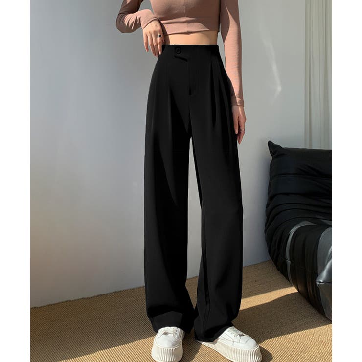 着やせタックパンツレディース 韓国風 通勤ロングパンツ | SUNSHINE CLOSET | 詳細画像8 