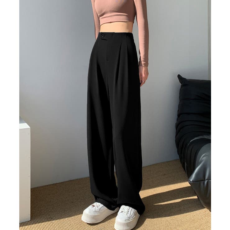 着やせタックパンツレディース 韓国風 通勤ロングパンツ | SUNSHINE CLOSET | 詳細画像9 