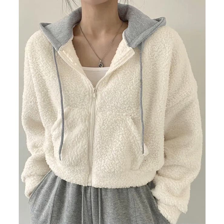暖かいボアパーカー ジップアップブルゾン | SUNSHINE CLOSET | 詳細画像5 