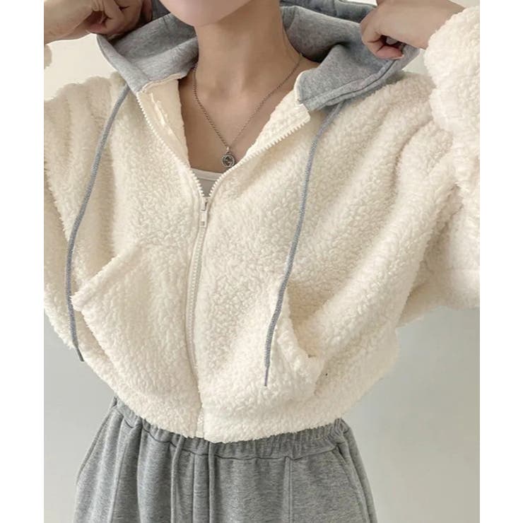 暖かいボアパーカー ジップアップブルゾン | SUNSHINE CLOSET | 詳細画像6 