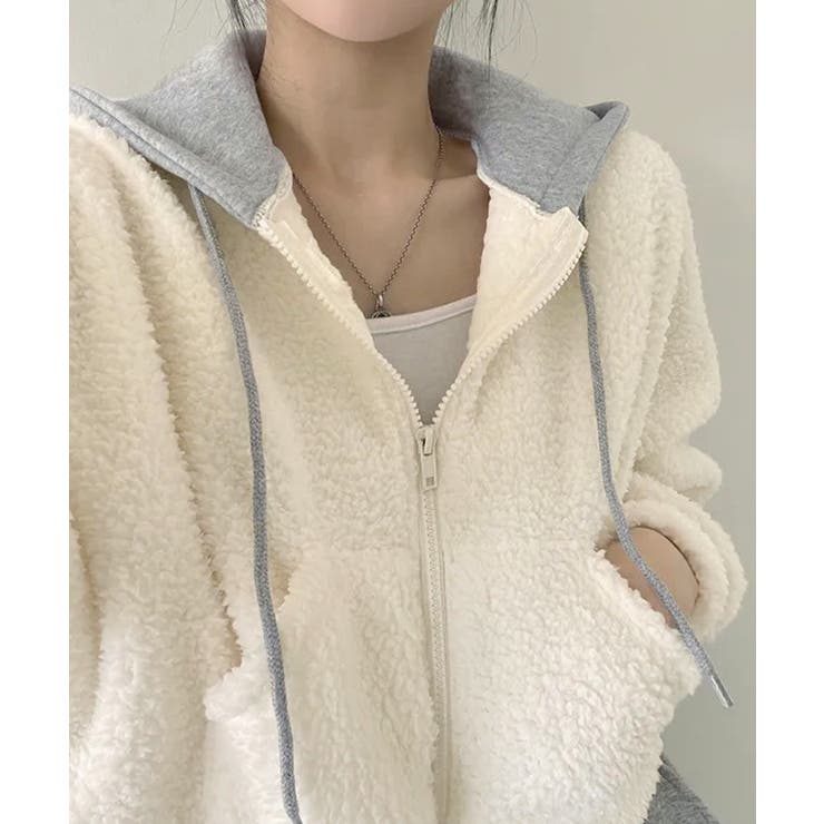 暖かいボアパーカー ジップアップブルゾン | SUNSHINE CLOSET | 詳細画像7 