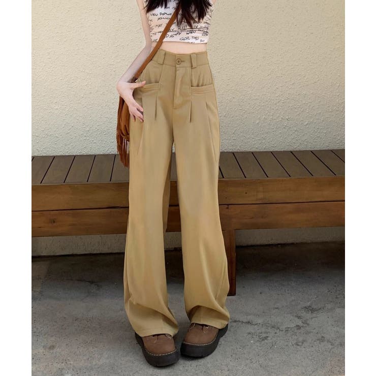 きれいめ美脚脚長スラックスレディース 細見えロングパンツ 落ち感ワイドパンツ | SUNSHINE CLOSET | 詳細画像1 