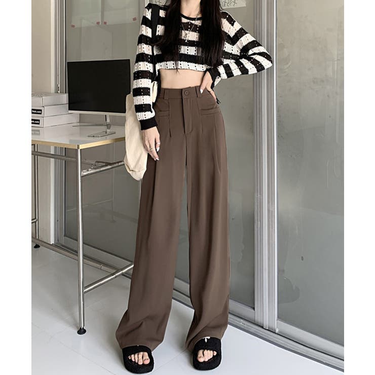 きれいめ美脚脚長スラックスレディース 細見えロングパンツ 落ち感ワイドパンツ | SUNSHINE CLOSET | 詳細画像11 