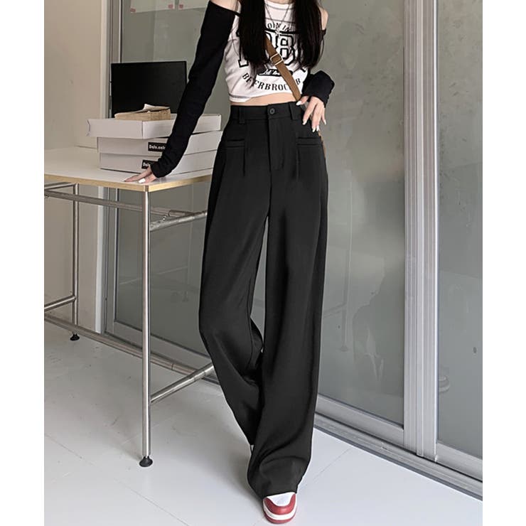 きれいめ美脚脚長スラックスレディース 細見えロングパンツ 落ち感ワイドパンツ | SUNSHINE CLOSET | 詳細画像2 