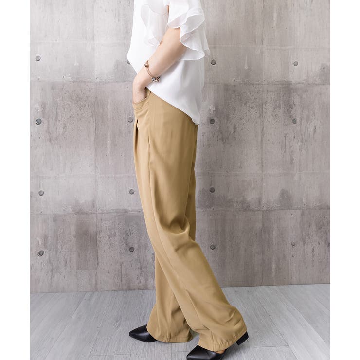 きれいめ美脚脚長スラックスレディース 細見えロングパンツ 落ち感ワイドパンツ | SUNSHINE CLOSET | 詳細画像20 