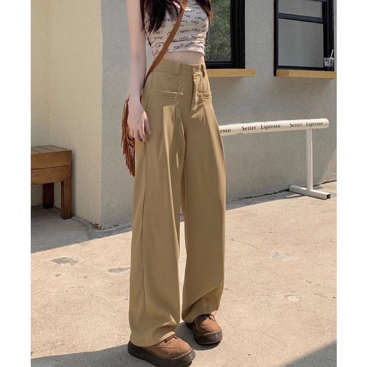 きれいめ美脚脚長スラックスレディース 細見えロングパンツ 落ち感ワイドパンツ | SUNSHINE CLOSET | 詳細画像9 