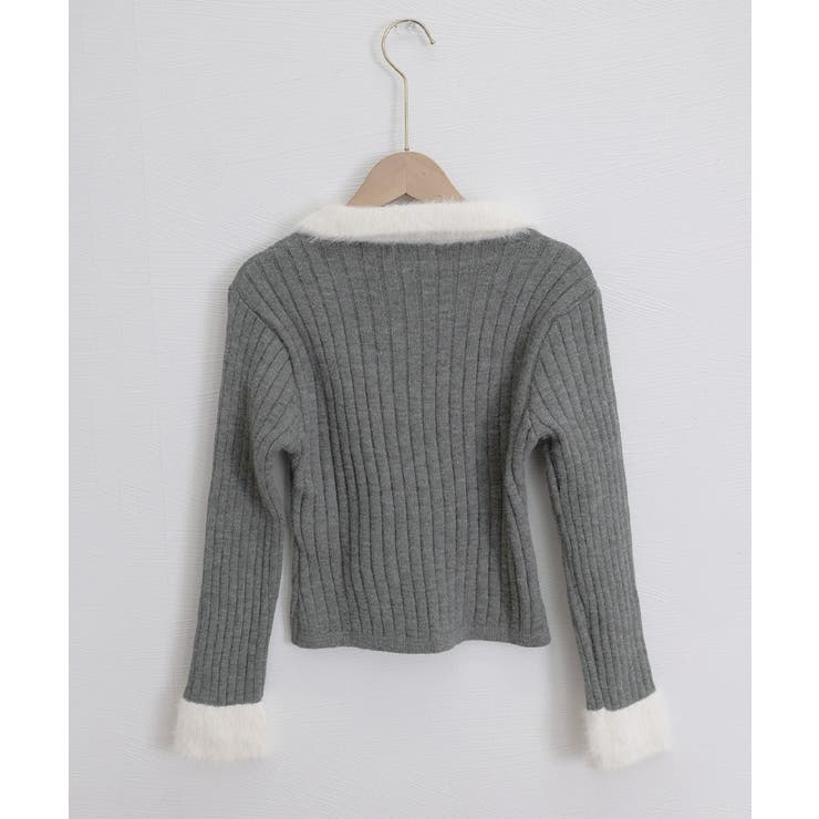 ファー襟 レースアップニットトップス配色 | SUNSHINE CLOSET | 詳細画像22 