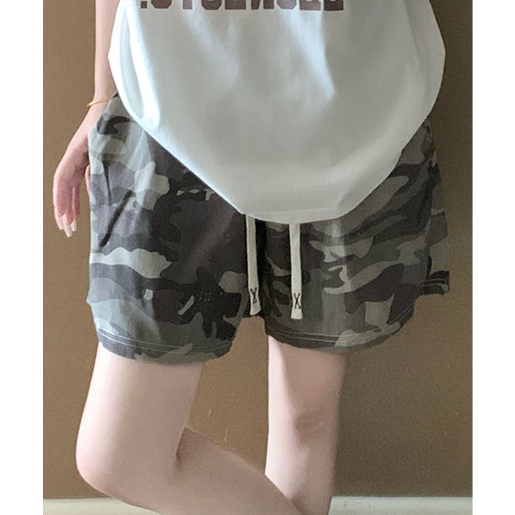 パジャマズボン 薄手部屋着ボトムスゆったりショーパンチェック柄ハーフパンツ 迷彩… | SUNSHINE CLOSET | 詳細画像19 