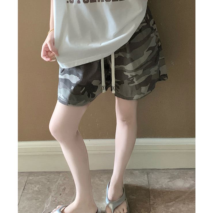 パジャマズボン 薄手部屋着ボトムスゆったりショーパンチェック柄ハーフパンツ 迷彩… | SUNSHINE CLOSET | 詳細画像20 