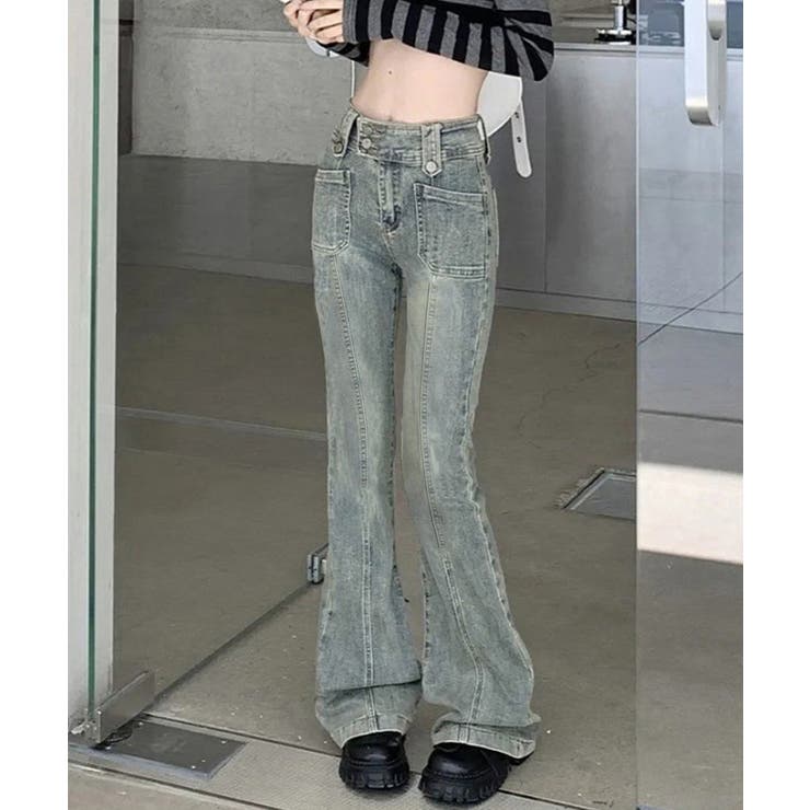 セミフレアデニムパンツ ヴィンテージ風 | SUNSHINE CLOSET | 詳細画像1 