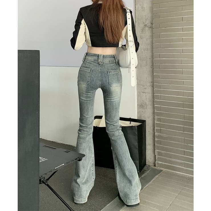 セミフレアデニムパンツ ヴィンテージ風 | SUNSHINE CLOSET | 詳細画像12 