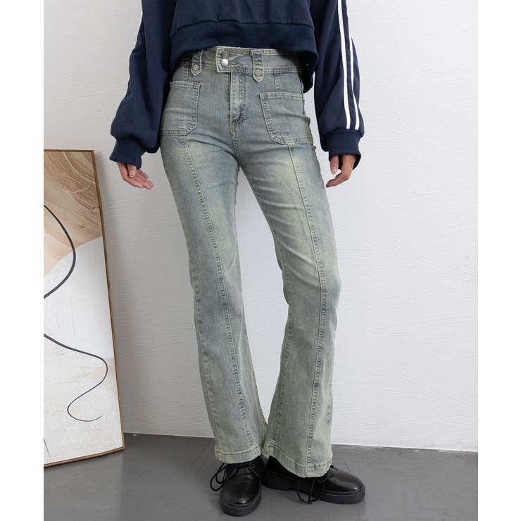 セミフレアデニムパンツ ヴィンテージ風 | SUNSHINE CLOSET | 詳細画像19 