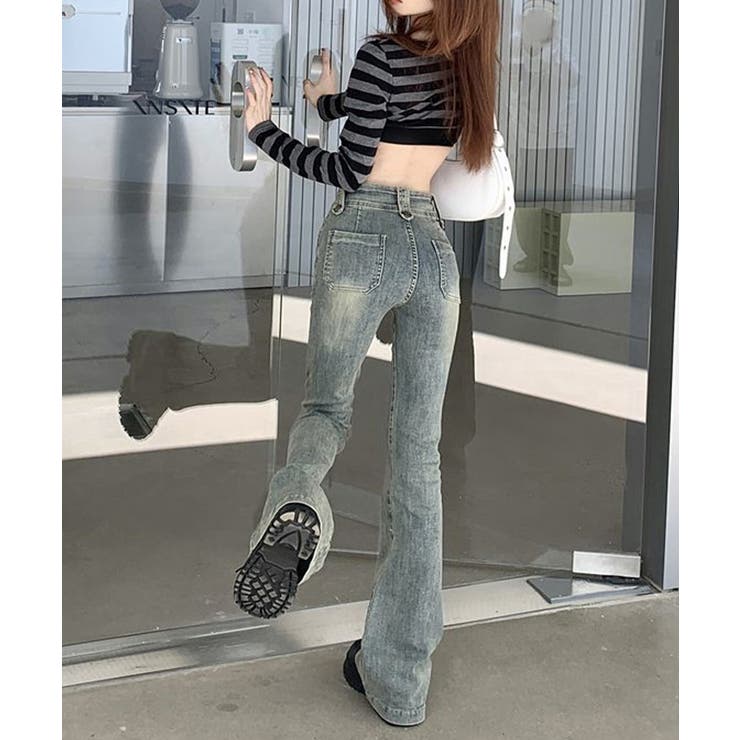 セミフレアデニムパンツ ヴィンテージ風 | SUNSHINE CLOSET | 詳細画像5 