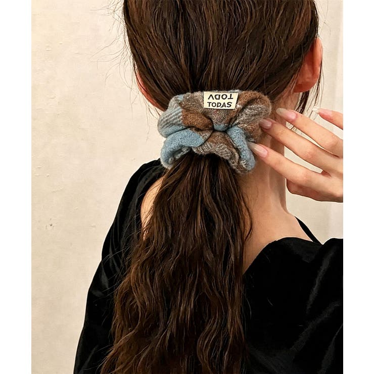 ワンポイントロゴヘアゴム韓国風ボリュームシュシュ おしゃれ秋冬ヘアアクセサリー人… | SUNSHINE CLOSET | 詳細画像11 