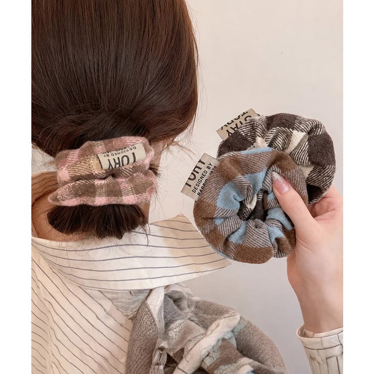 ワンポイントロゴヘアゴム韓国風ボリュームシュシュ おしゃれ秋冬ヘアアクセサリー人… | SUNSHINE CLOSET | 詳細画像18 