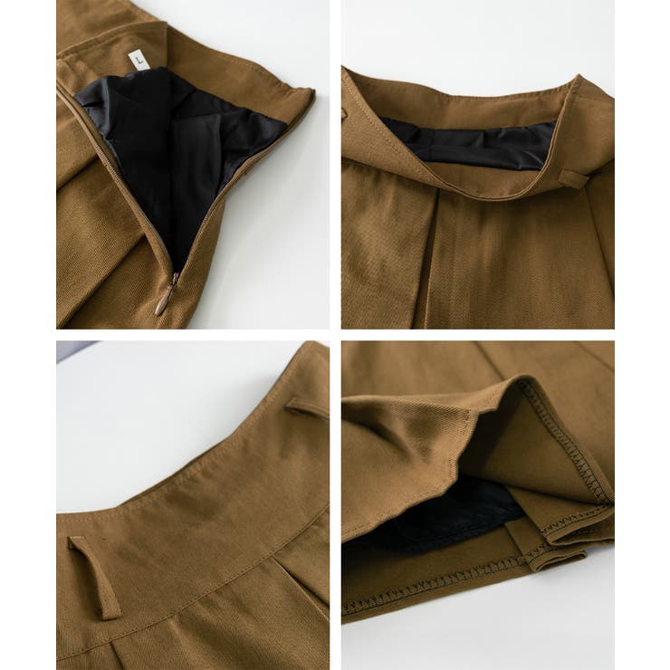 ミニボックススカートプリーツ ベルト付き[品番：AGCW0004145