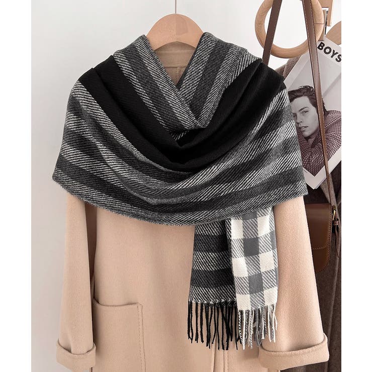 チェック柄マフラーレディース大判ストール | SUNSHINE CLOSET | 詳細画像10 