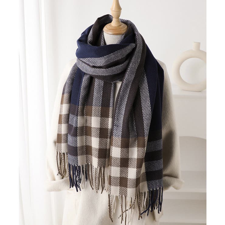 チェック柄マフラーレディース大判ストール | SUNSHINE CLOSET | 詳細画像15 