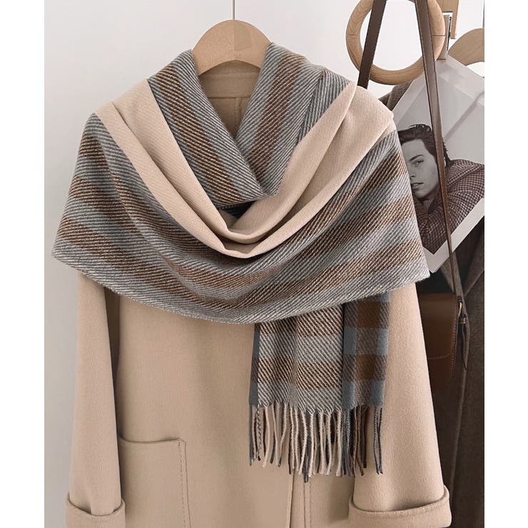 チェック柄マフラーレディース大判ストール | SUNSHINE CLOSET | 詳細画像4 