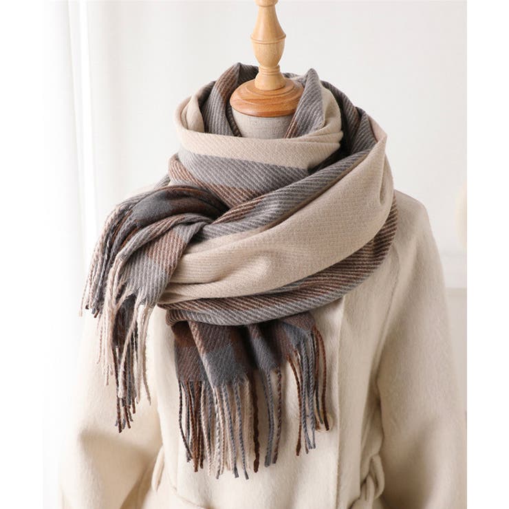 チェック柄マフラーレディース大判ストール | SUNSHINE CLOSET | 詳細画像5 