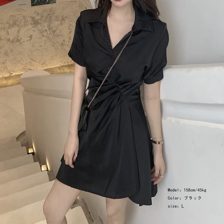 【未使用タグ付き】ADORE ブラック 半袖 Vネック ワンピース 新品】DAMAcollection ロングワンピース 半袖 Vネック タグ付
