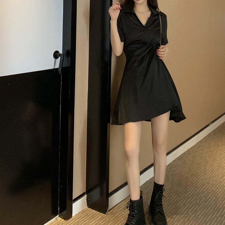 VALENTINO Vロゴ総柄 ジャカード レザートリム 半袖 ミニドレス