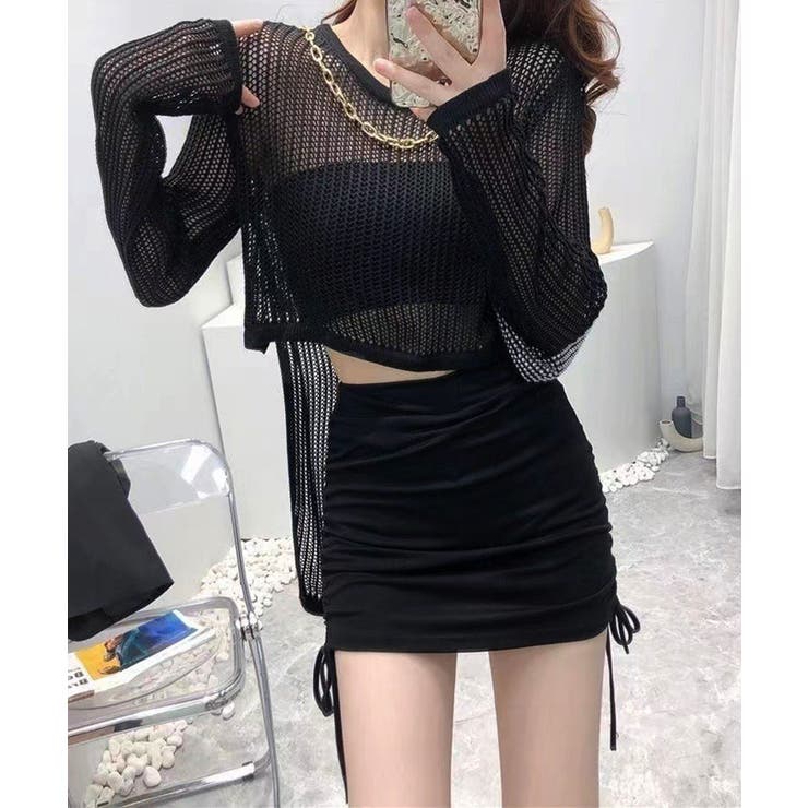 メッシュ編み サマーニット クルーネック | SUNSHINE CLOSET | 詳細画像3 