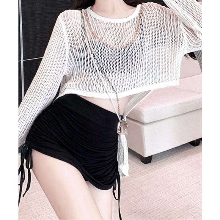 メッシュ編み サマーニット クルーネック | SUNSHINE CLOSET | 詳細画像6 