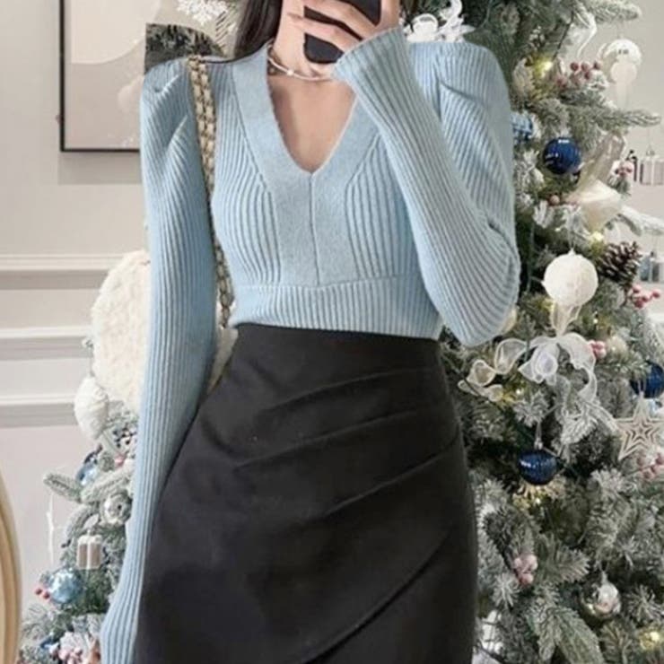 タイトニット Vネック レディース 韓国 | SUNSHINE CLOSET | 詳細画像10