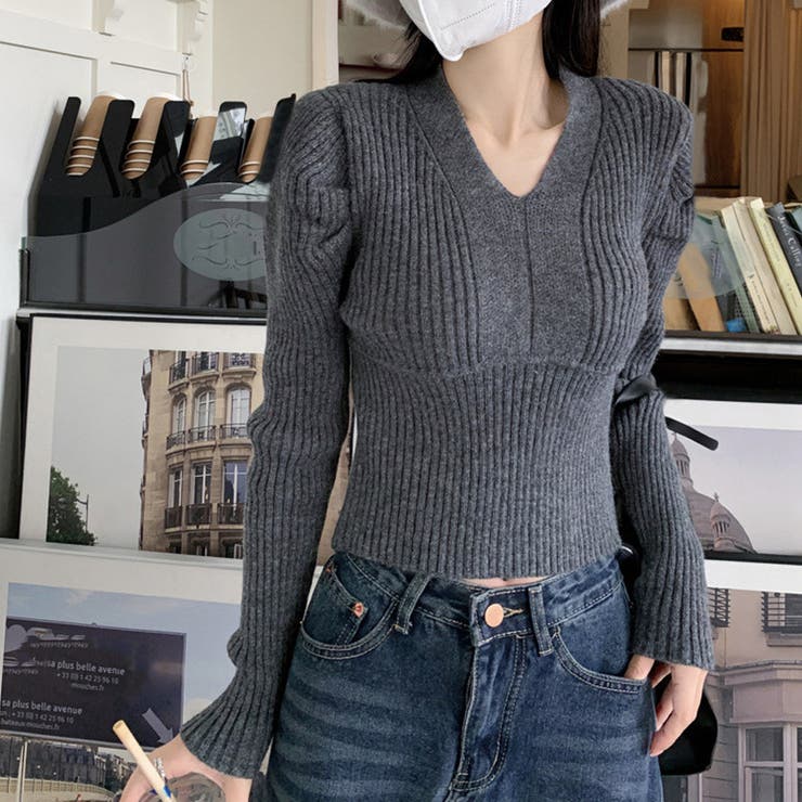 タイトニット Vネック レディース 韓国 | SUNSHINE CLOSET | 詳細画像6