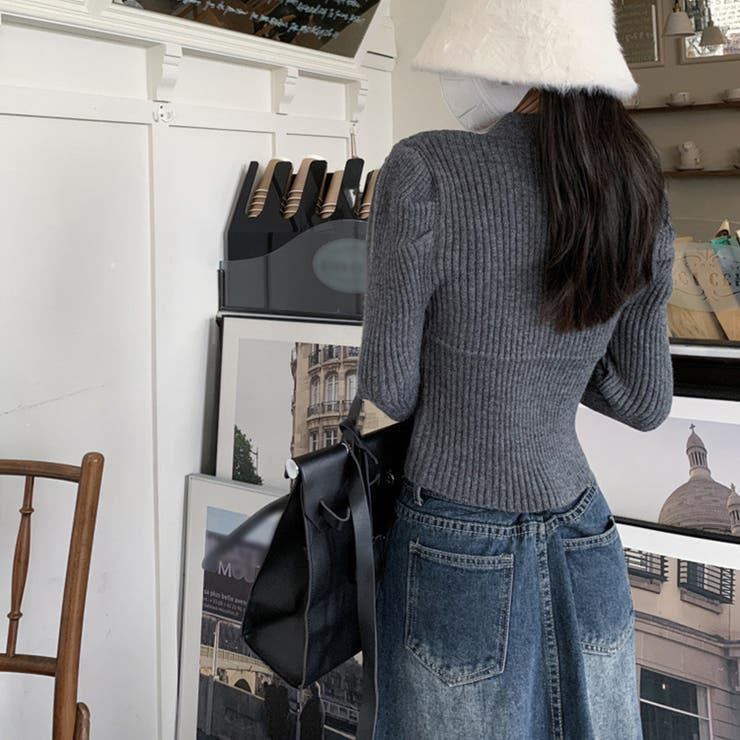 タイトニット Vネック レディース 韓国 | SUNSHINE CLOSET | 詳細画像8