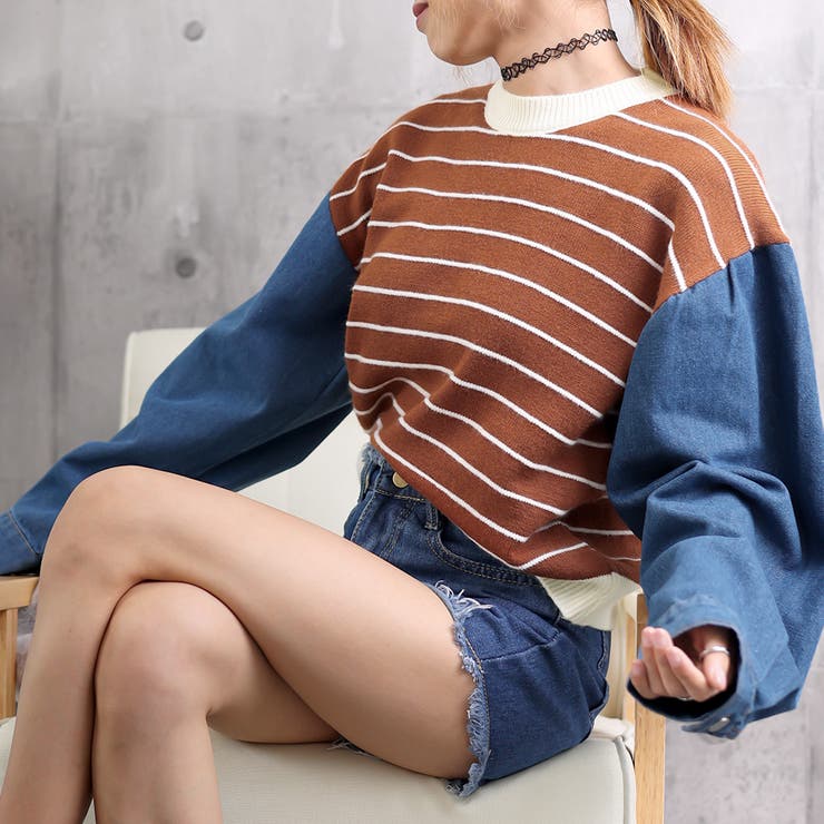 レイヤード風ニットトップスレディース韓国 | SUNSHINE CLOSET | 詳細画像15 