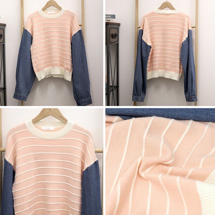 レイヤード風ニットトップスレディース韓国 | SUNSHINE CLOSET | 詳細画像3 