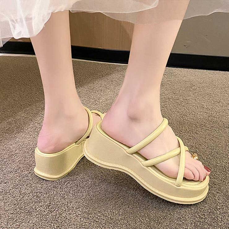 3color■足首ストラップ付き 厚底 親指トングサンダル rs2899 ストラップサンダル厚底親指トングサンダル[品番：II000011578