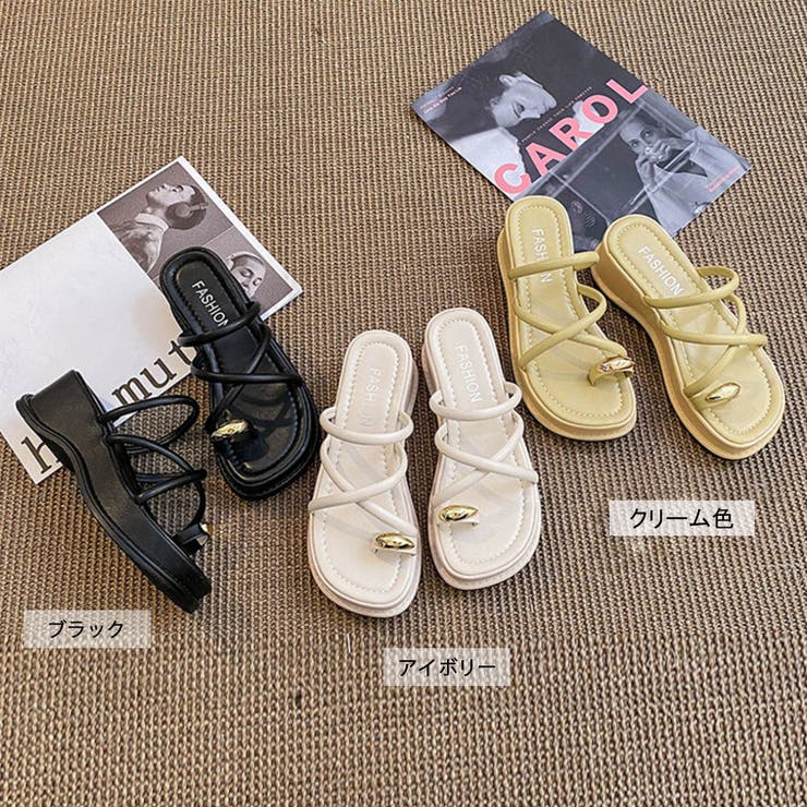 厚底 親指トングサンダル レディース美脚[品番：AGCW0004307