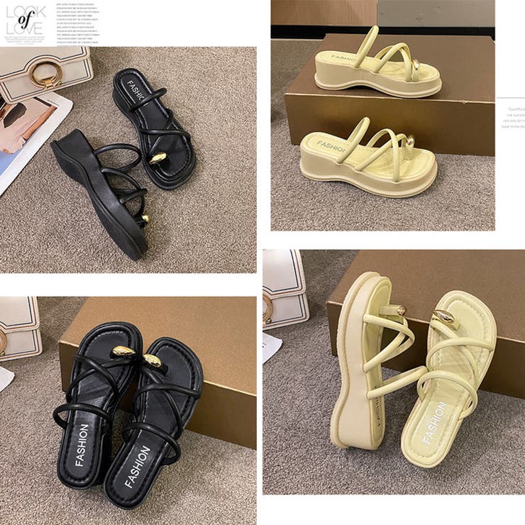 厚底 親指トングサンダル レディース美脚[品番：AGCW0004307