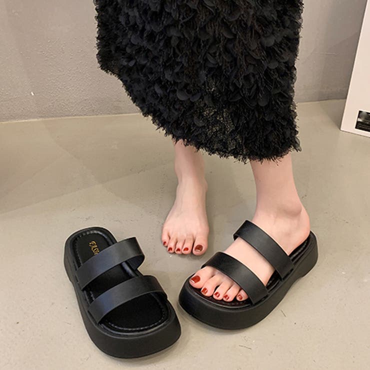 厚底サンダル ベルトフラットサンダル美脚 | SUNSHINE CLOSET | 詳細画像1 