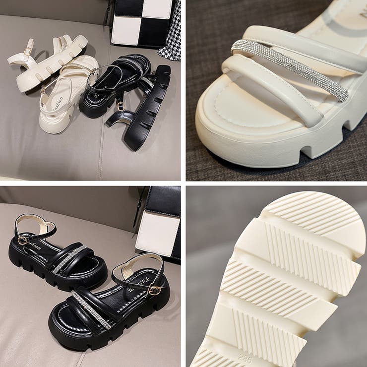 厚底サンダル レディース 美脚シューズ[品番：AGCW0004308