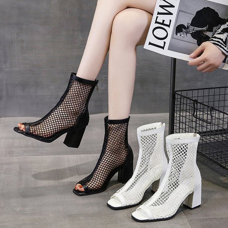 メッシュ ブーツサンダル 夏 太めヒール | SUNSHINE CLOSET | 詳細画像12 