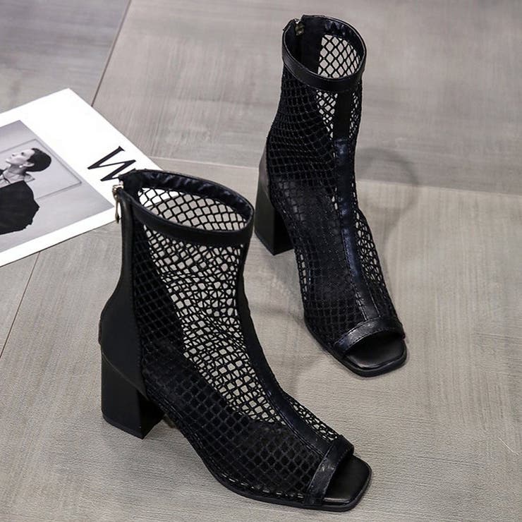 メッシュ ブーツサンダル 夏 太めヒール | SUNSHINE CLOSET | 詳細画像14 