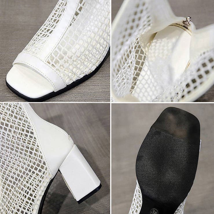 メッシュ ブーツサンダル 夏 太めヒール | SUNSHINE CLOSET | 詳細画像4 