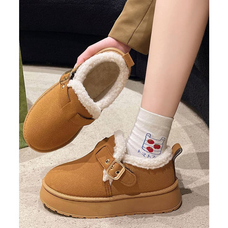 厚底ムートンブーツ 裏起毛ショートブーツ | SUNSHINE CLOSET | 詳細画像1 