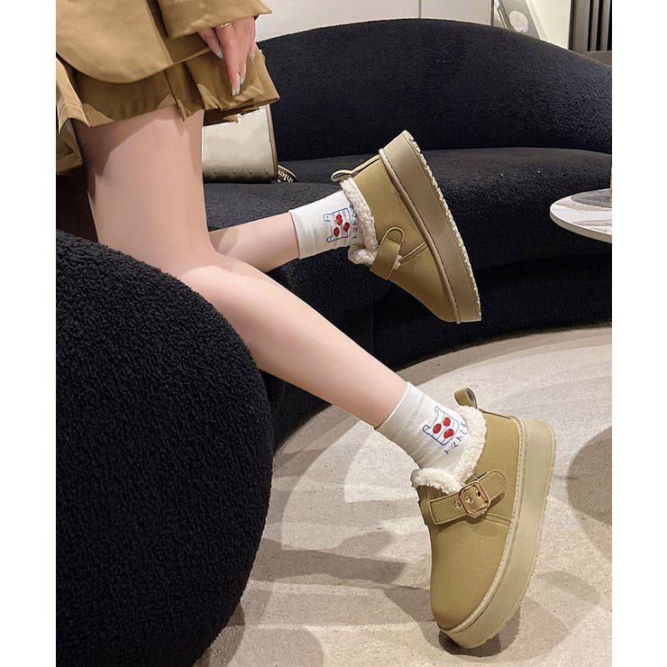 厚底ムートンブーツ 裏起毛ショートブーツ | SUNSHINE CLOSET | 詳細画像8 