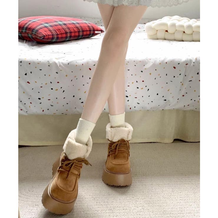 厚底ムートンブーツもこもこショートブーツ | SUNSHINE CLOSET | 詳細画像15 