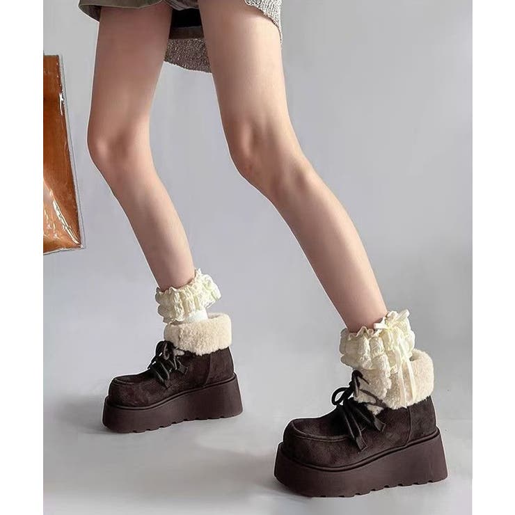 厚底ムートンブーツもこもこショートブーツ | SUNSHINE CLOSET | 詳細画像2 