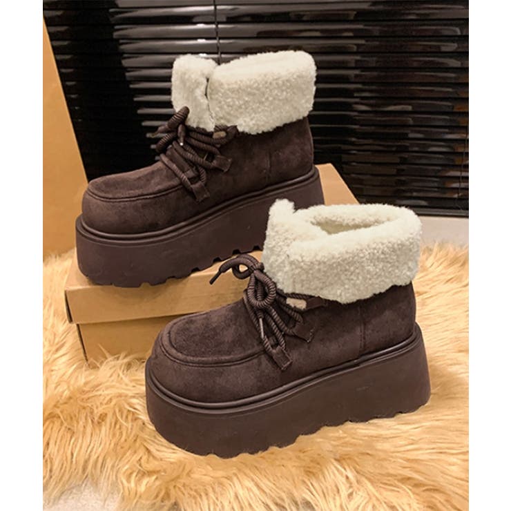 厚底ムートンブーツもこもこショートブーツ | SUNSHINE CLOSET | 詳細画像25 