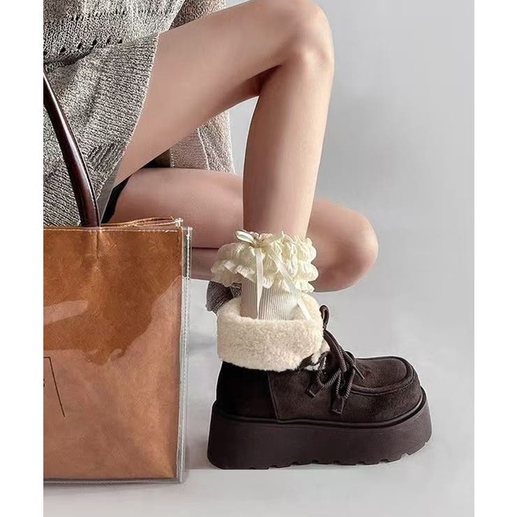 厚底ムートンブーツもこもこショートブーツ | SUNSHINE CLOSET | 詳細画像3 