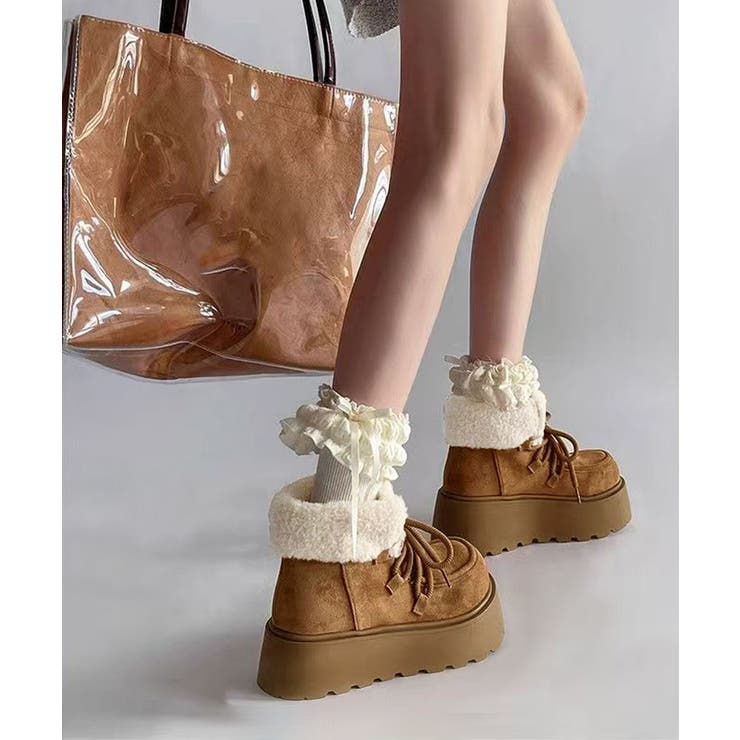 厚底ムートンブーツもこもこショートブーツ | SUNSHINE CLOSET | 詳細画像5 