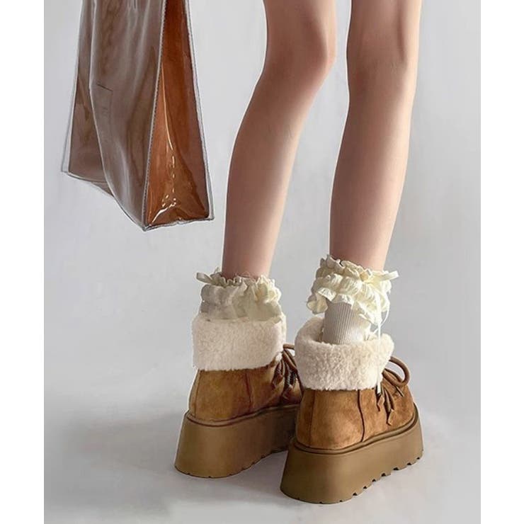 厚底ムートンブーツもこもこショートブーツ | SUNSHINE CLOSET | 詳細画像6 