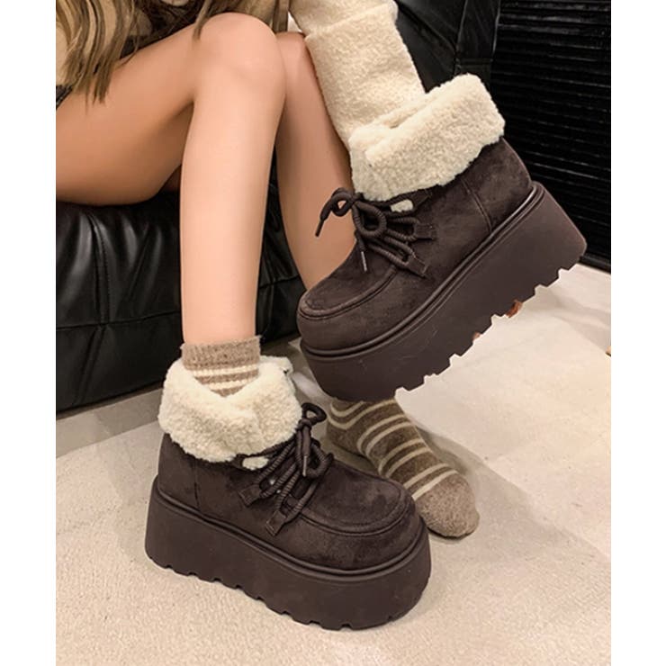 厚底ムートンブーツもこもこショートブーツ | SUNSHINE CLOSET | 詳細画像8 